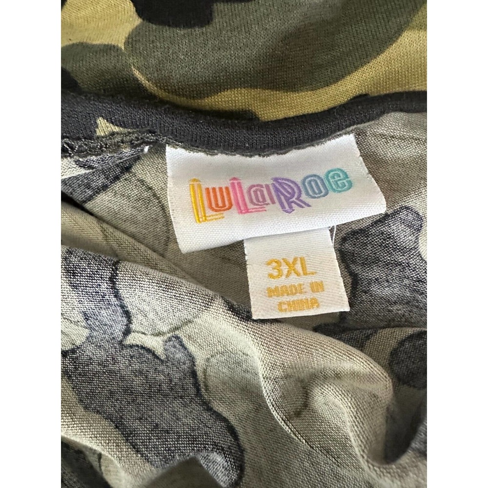 🦄 Lularoe Carly Dress Camouflage Camo Stretch Hi-Lo Short Sleeve Plus Size 3XL - Picture 3 of 8
